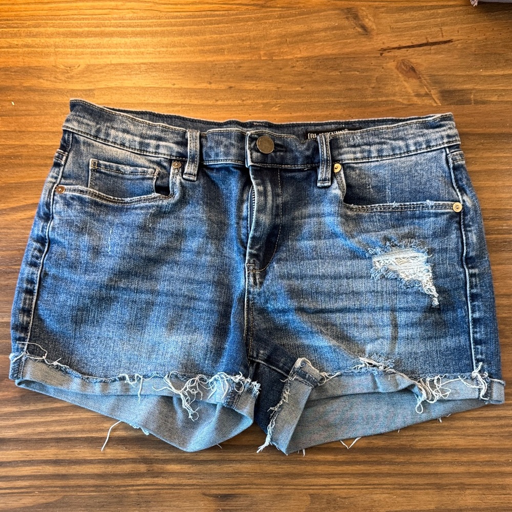Blank NYC Blue Distressed Jean Shorts